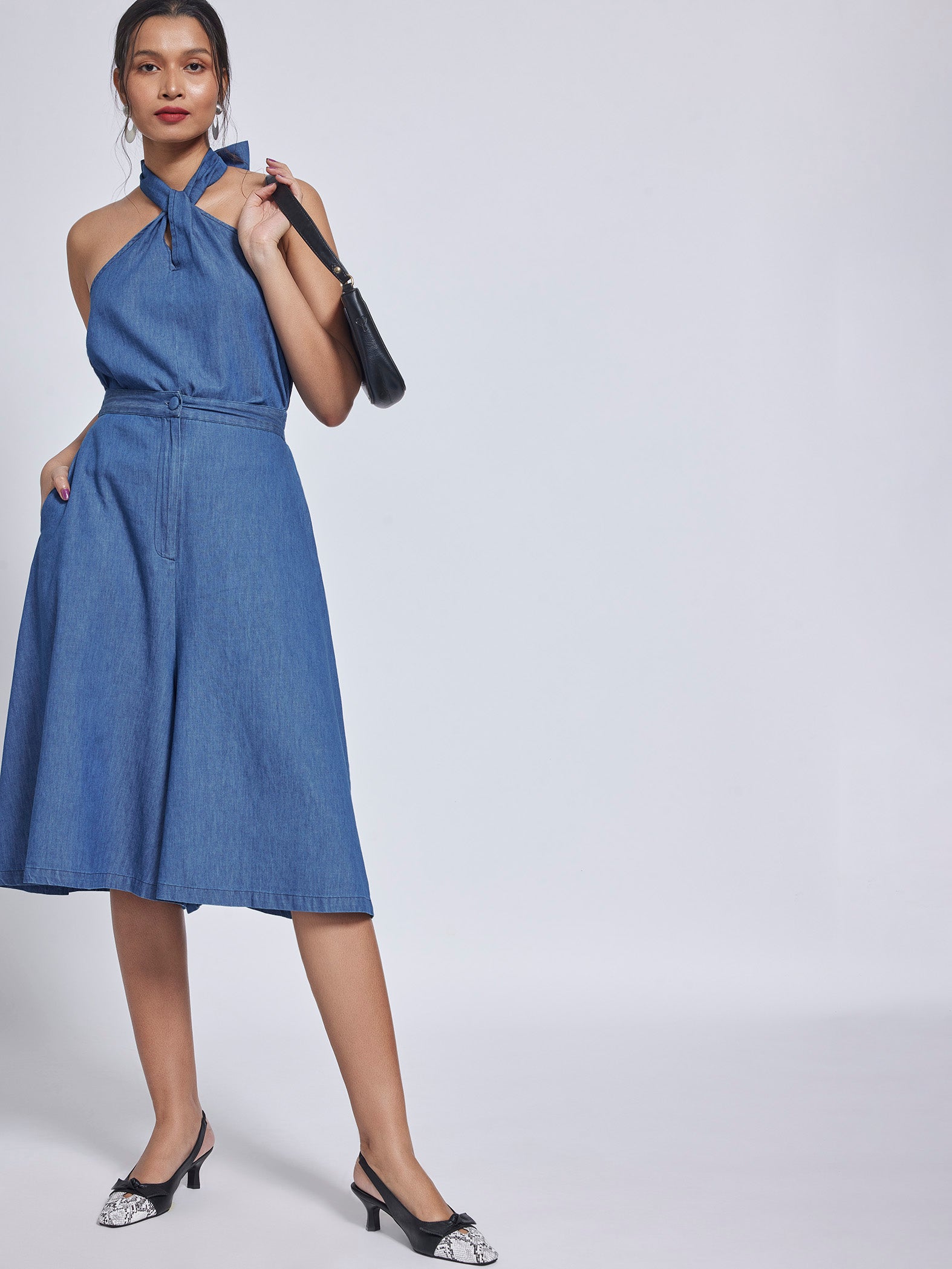 Denim Flared Culottes