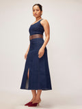 Denim Front Slit Dress