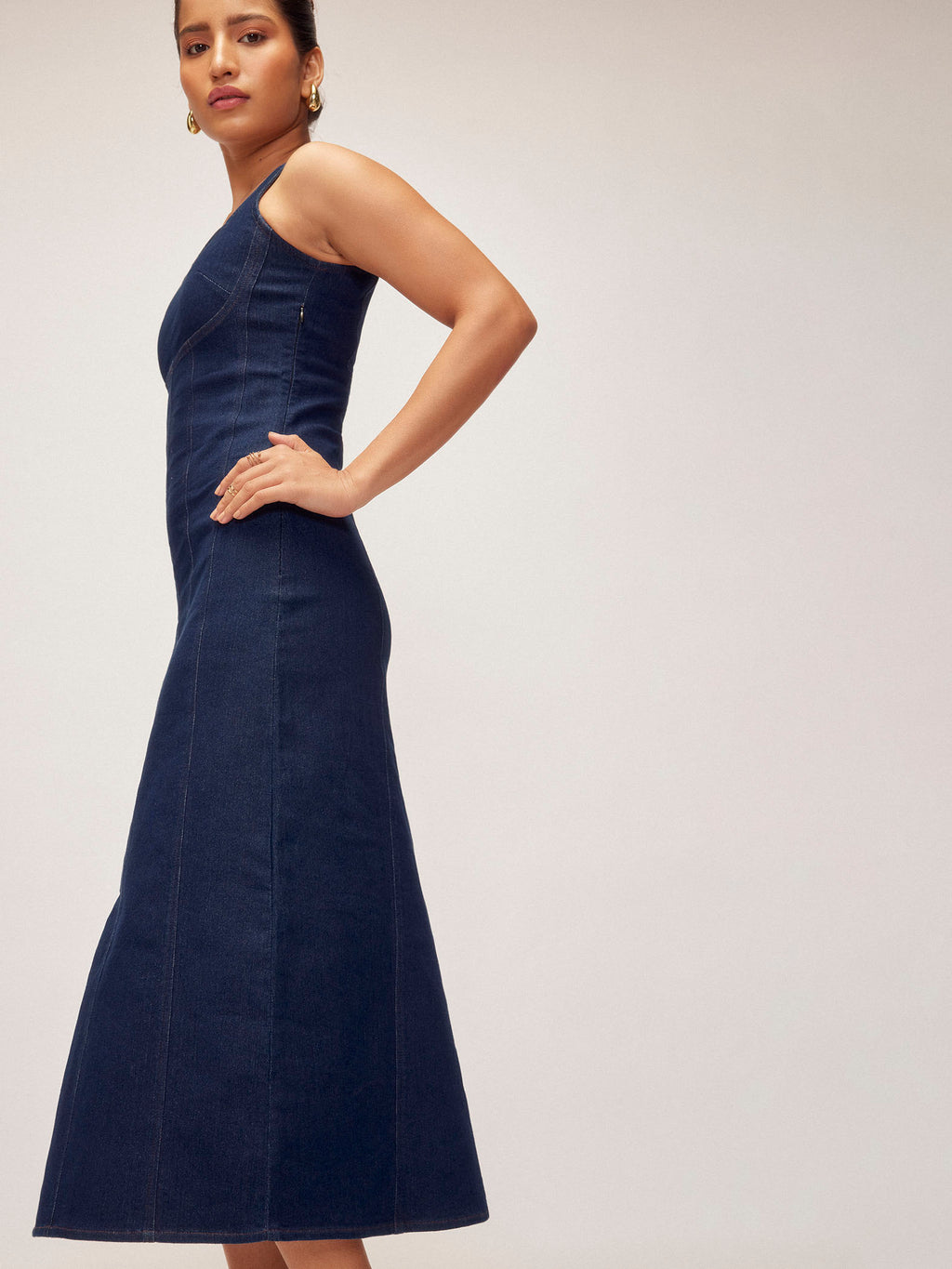 Denim Front Slit Dress