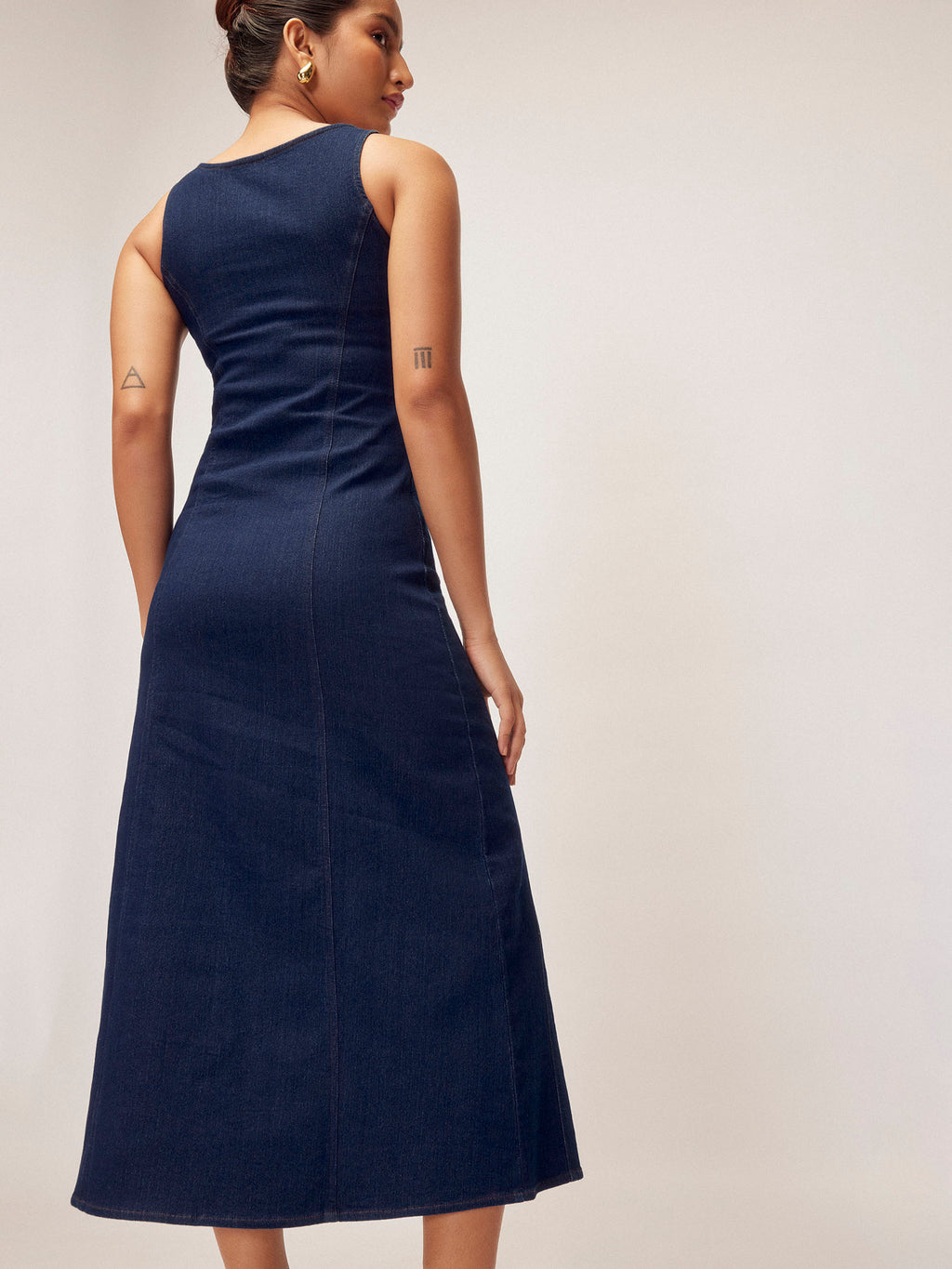 Denim Front Slit Dress