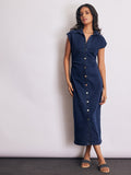 Denim Ruched Shirt Dress