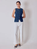 Denim Split Front Waistcoat