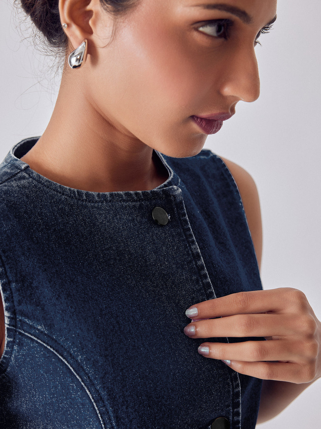 Denim Split Front Waistcoat