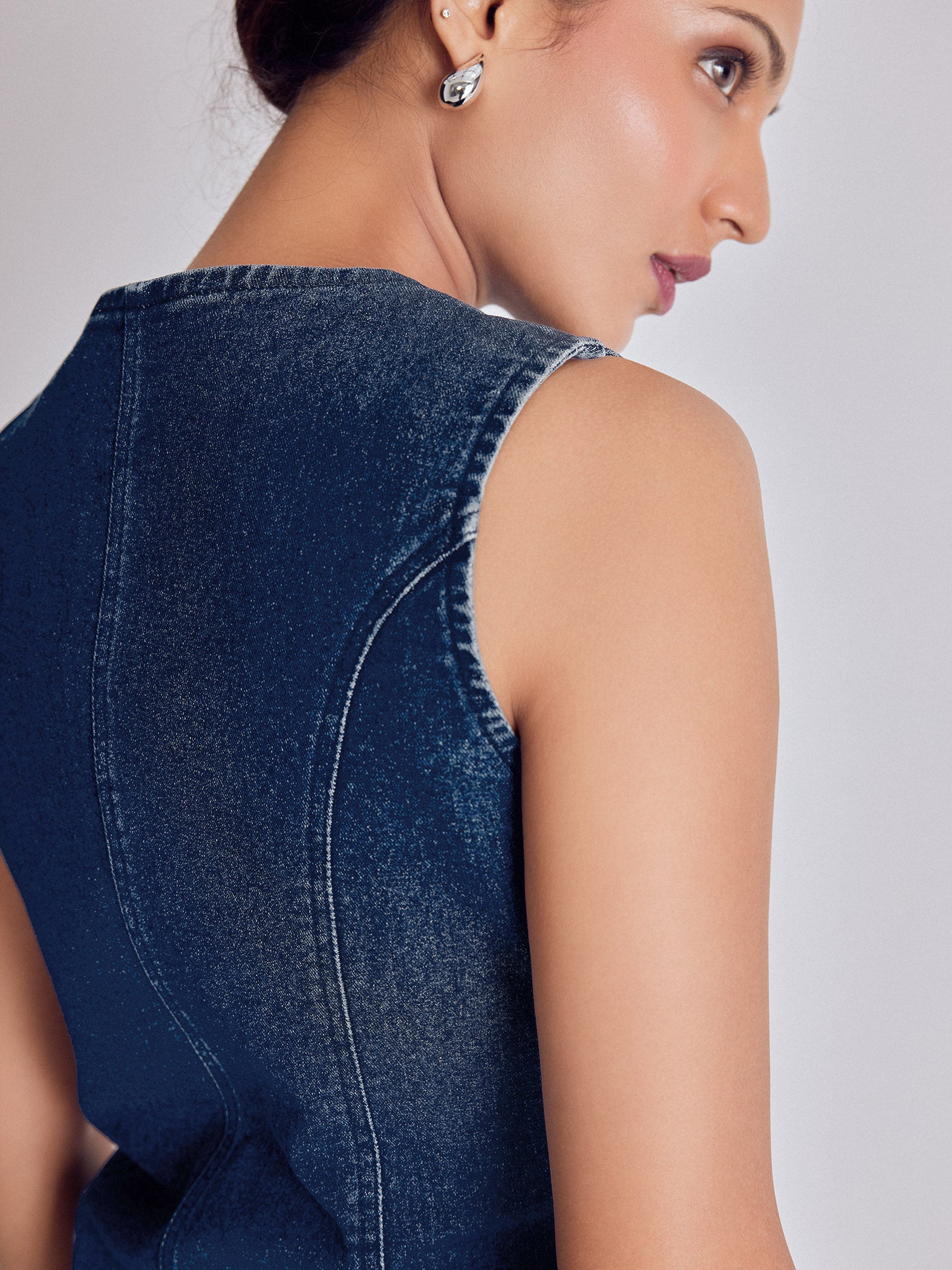 Denim Split Front Waistcoat