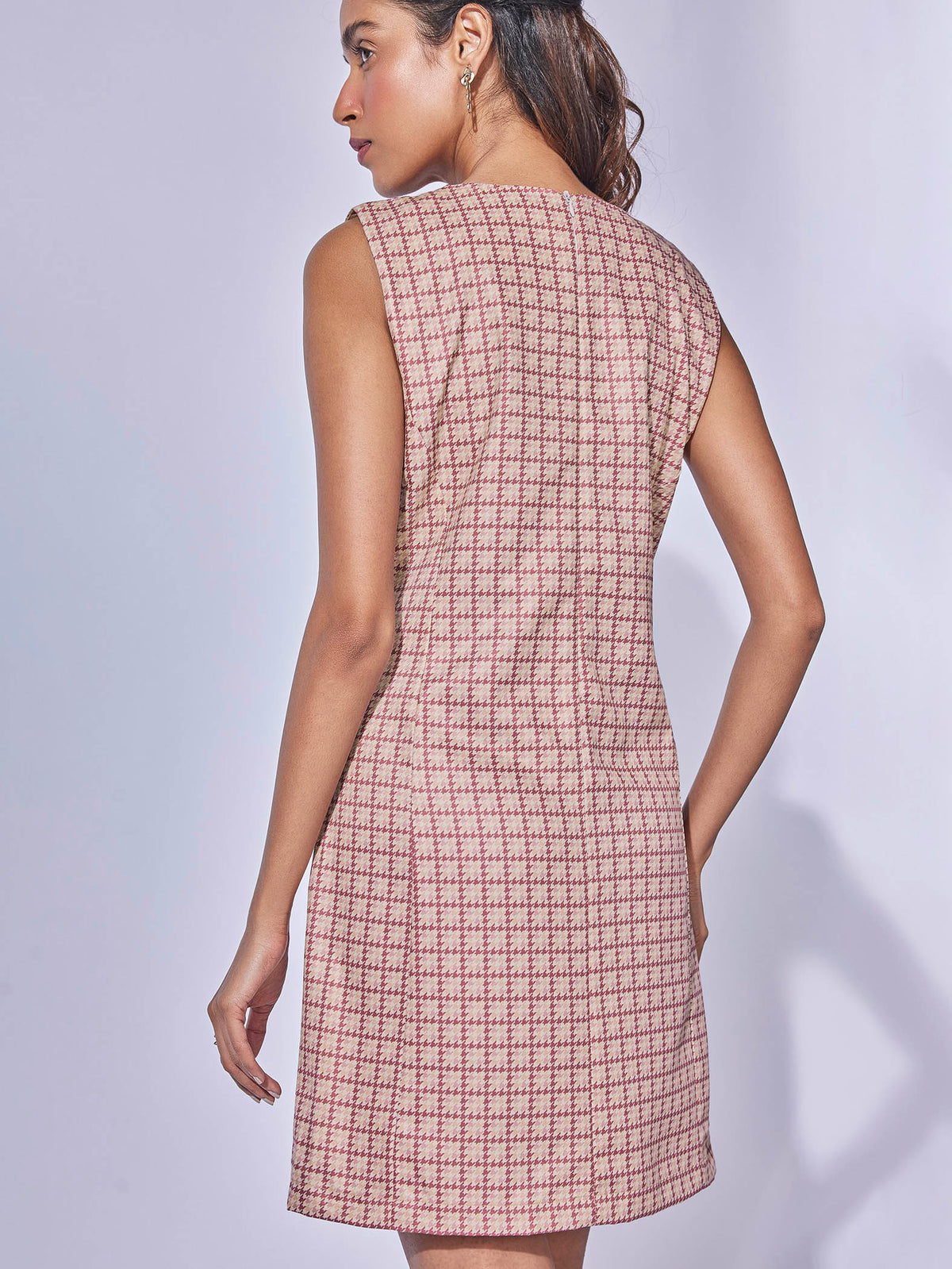 Dusty Rose Printed Flap Pocket Dress