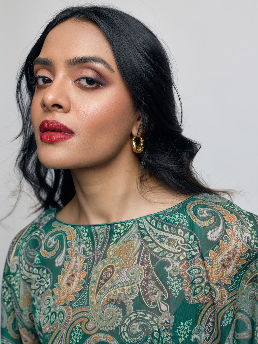 Emerald Paisley Kaftan Top