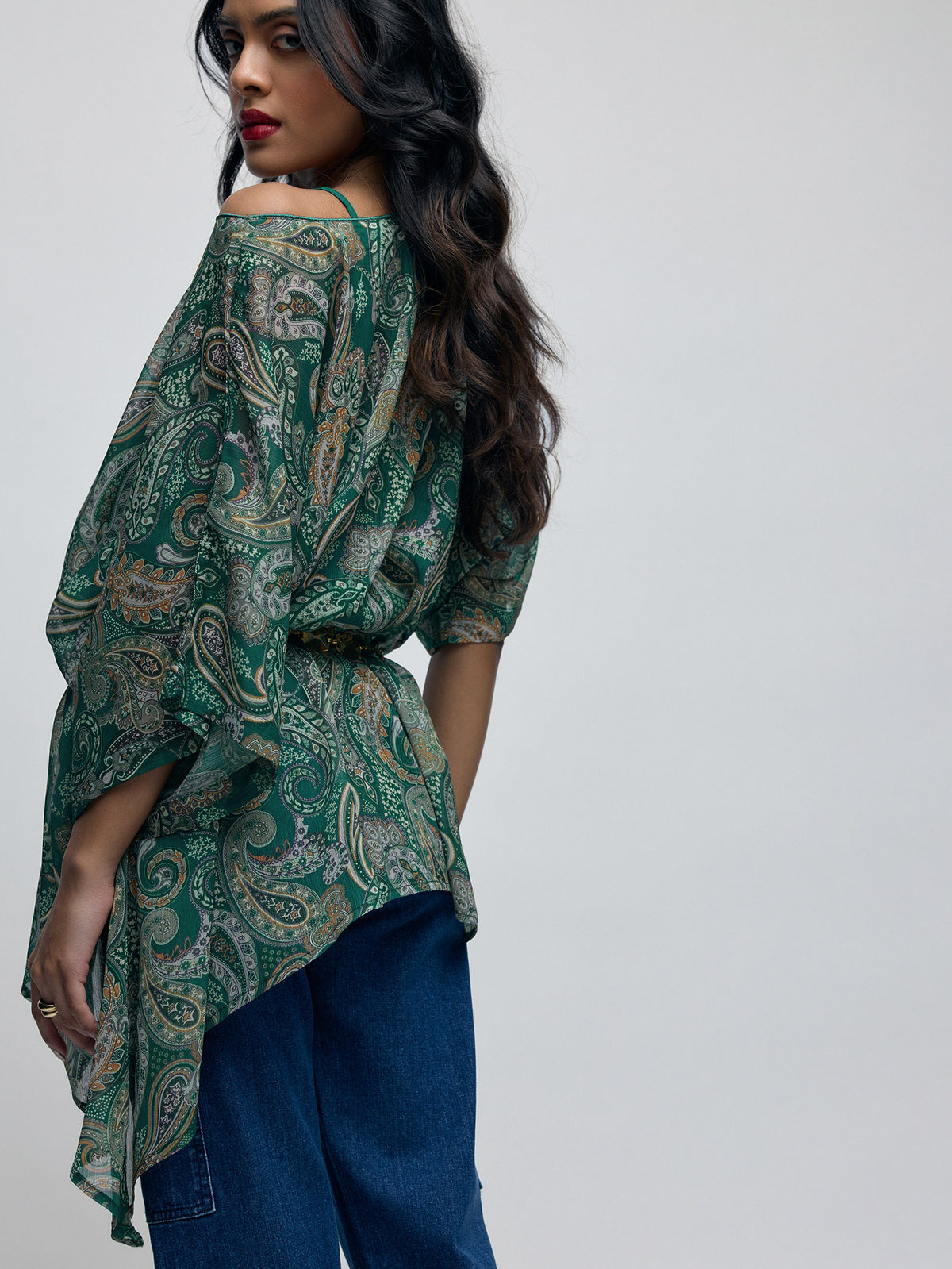 Emerald Paisley Kaftan Top
