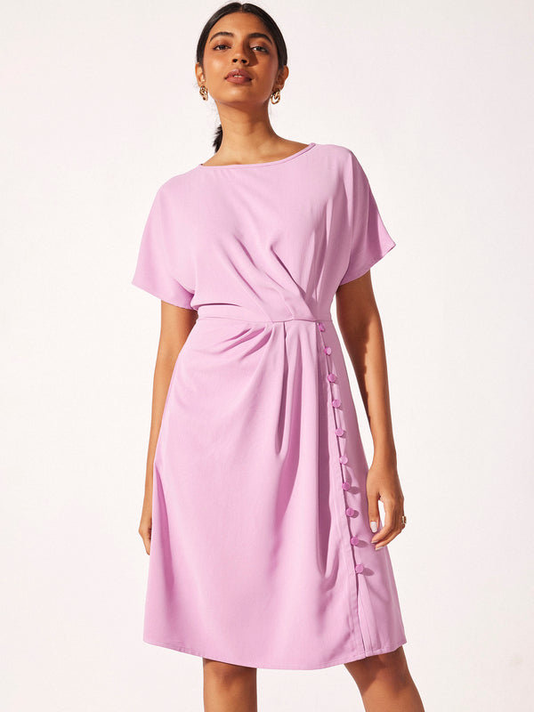 Fondant Pink Gathered Dress