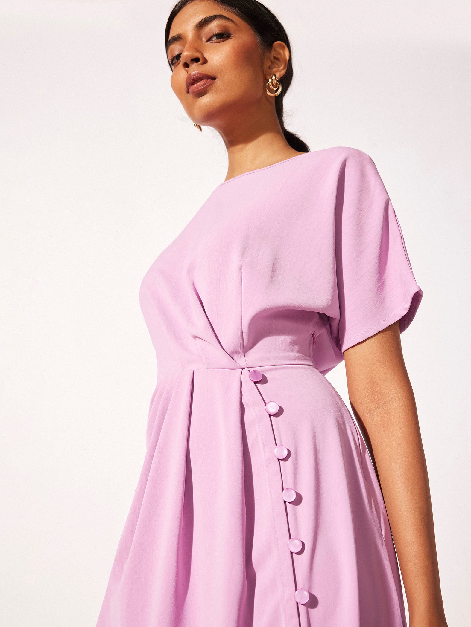 Fondant Pink Gathered Dress