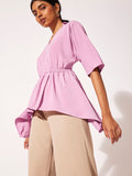 Fondant Pink Peplum Top