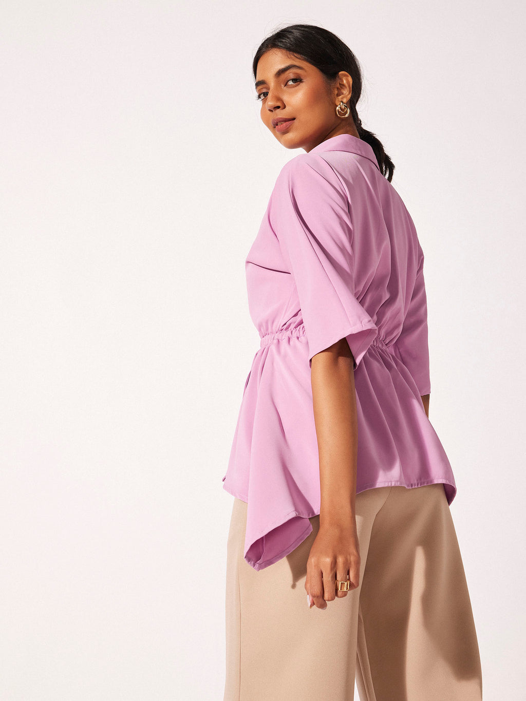 Fondant Pink Peplum Top
