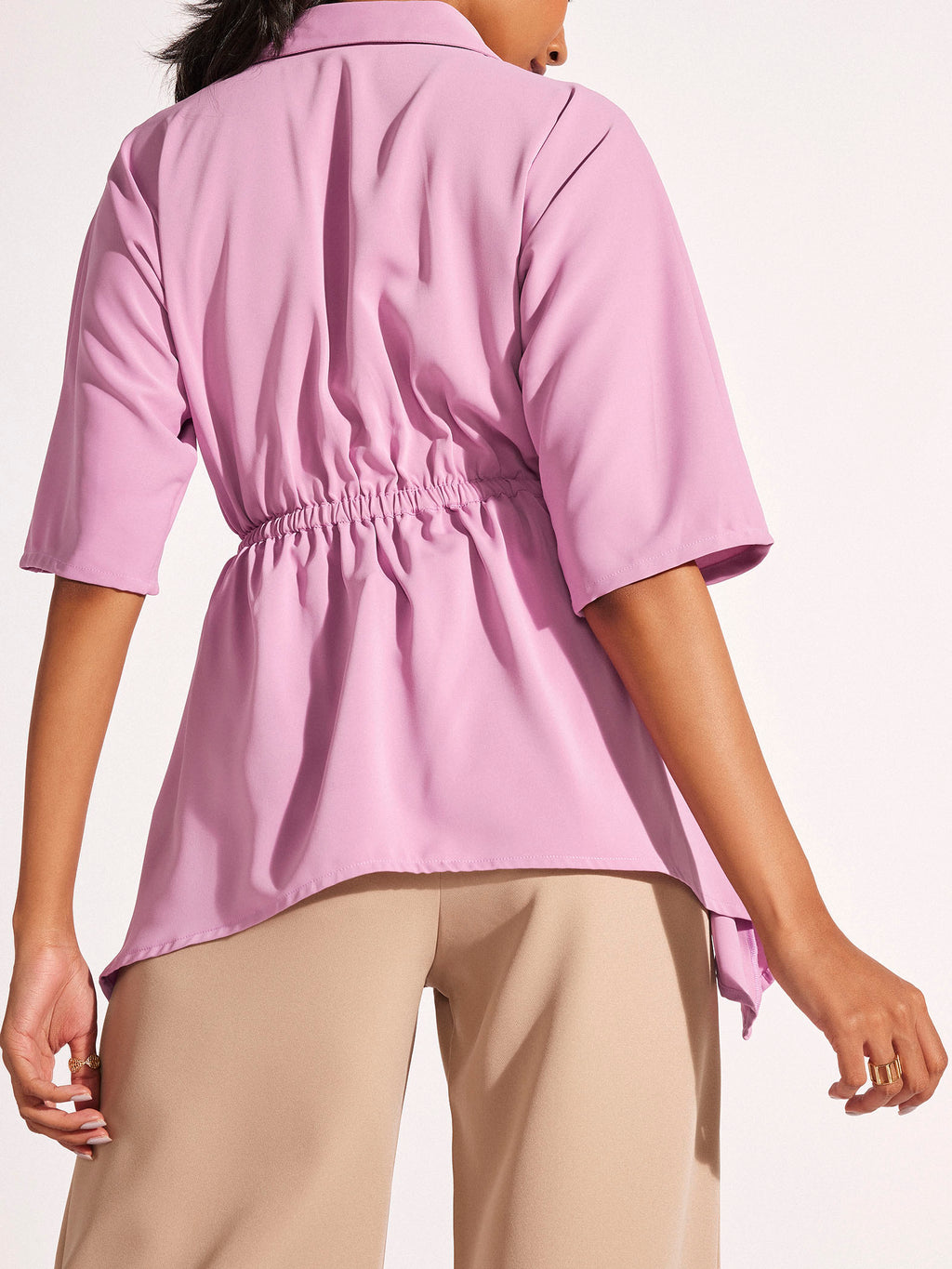 Fondant Pink Peplum Top