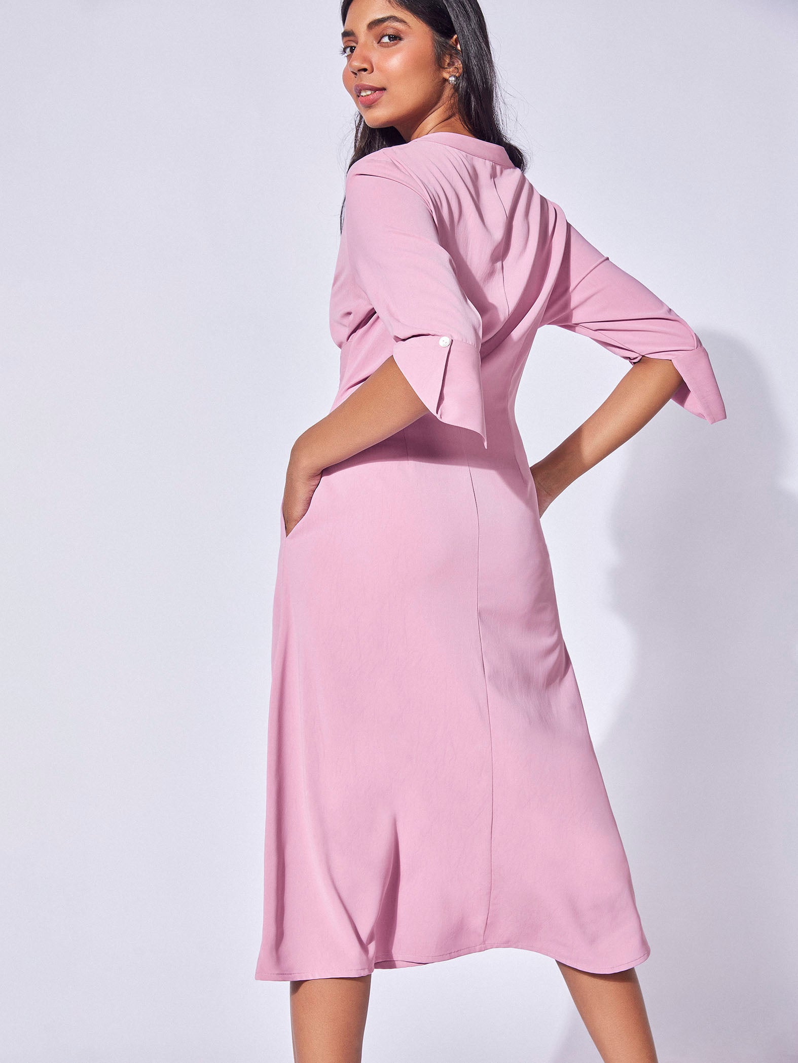 Fondant Pink Waist Tie Dress