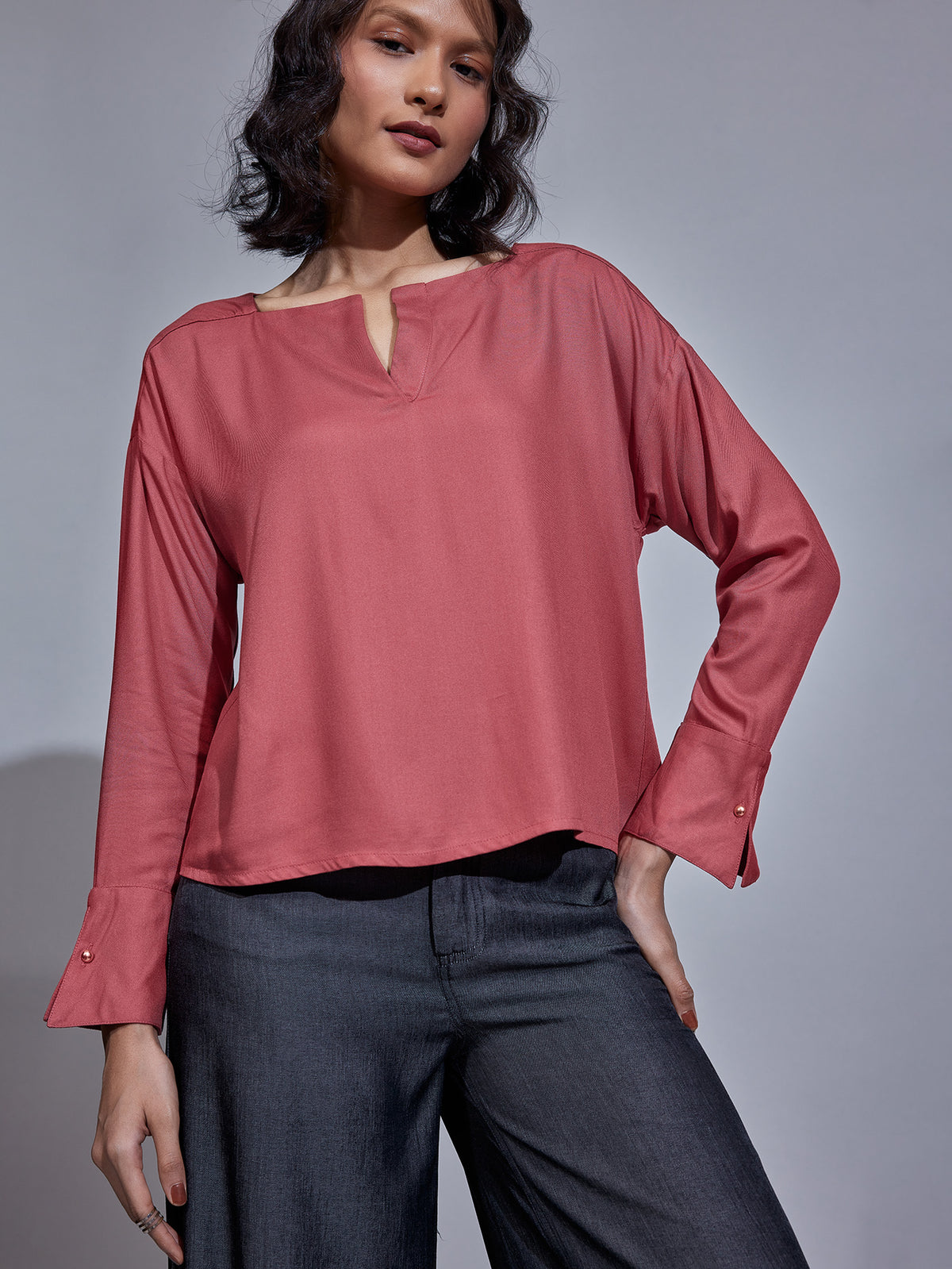 French Rose Oversized Top
