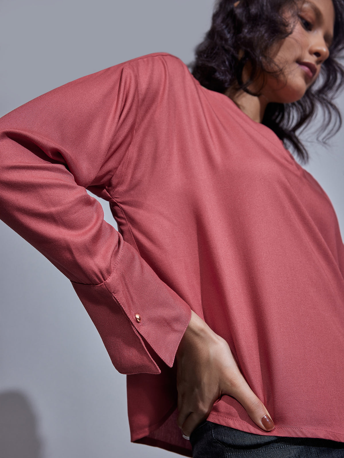 French Rose Oversized Top