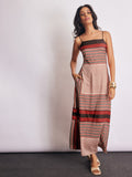 Geometric Scarf Print Maxi Dress