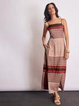 Geometric Scarf Print Maxi Dress