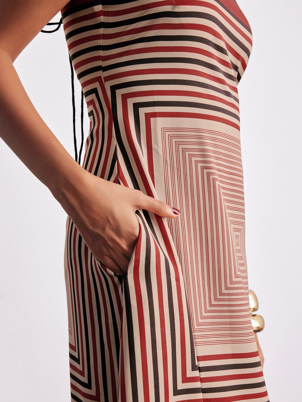 Geometric Scarf Print Maxi Dress