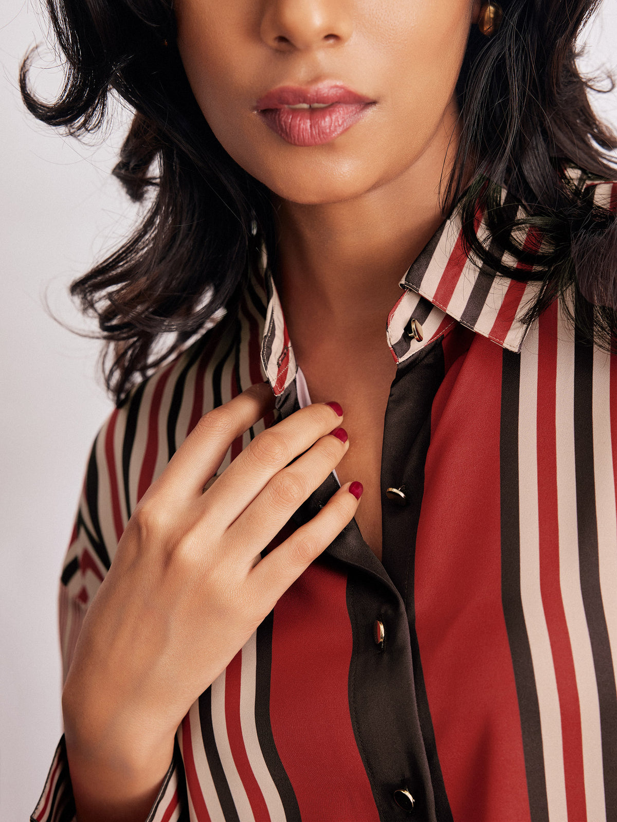 Geometric Scarf Print Shirt