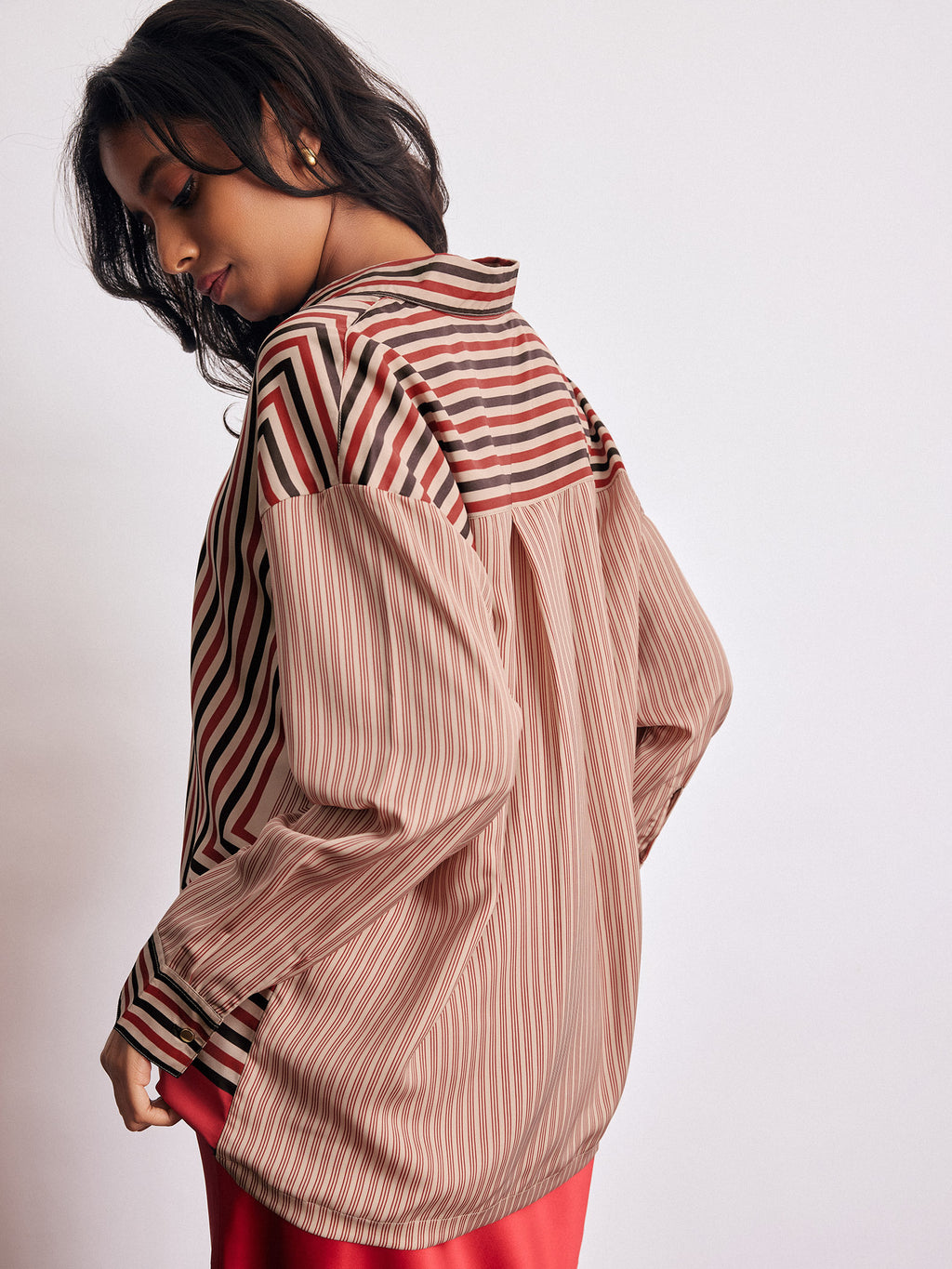 Geometric Scarf Print Shirt