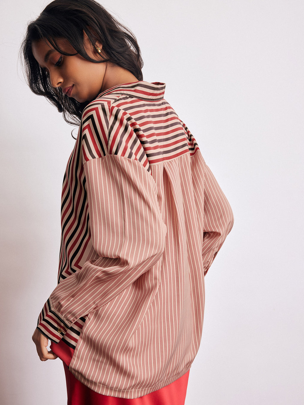 Geometric Scarf Print Shirt
