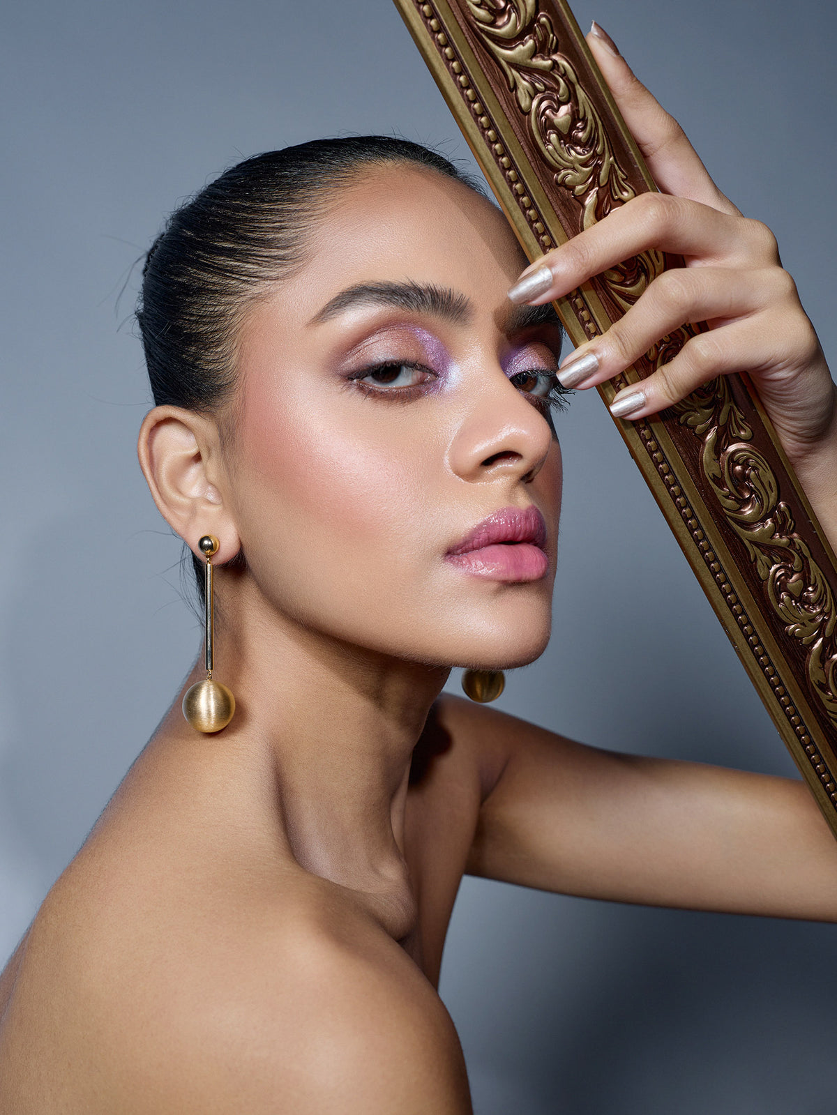 Gold Ball Drop Earrings