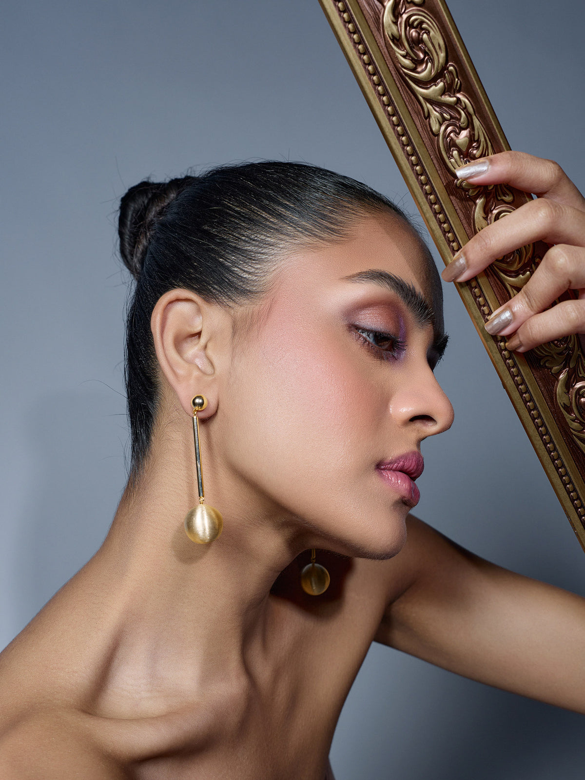 Gold Ball Drop Earrings