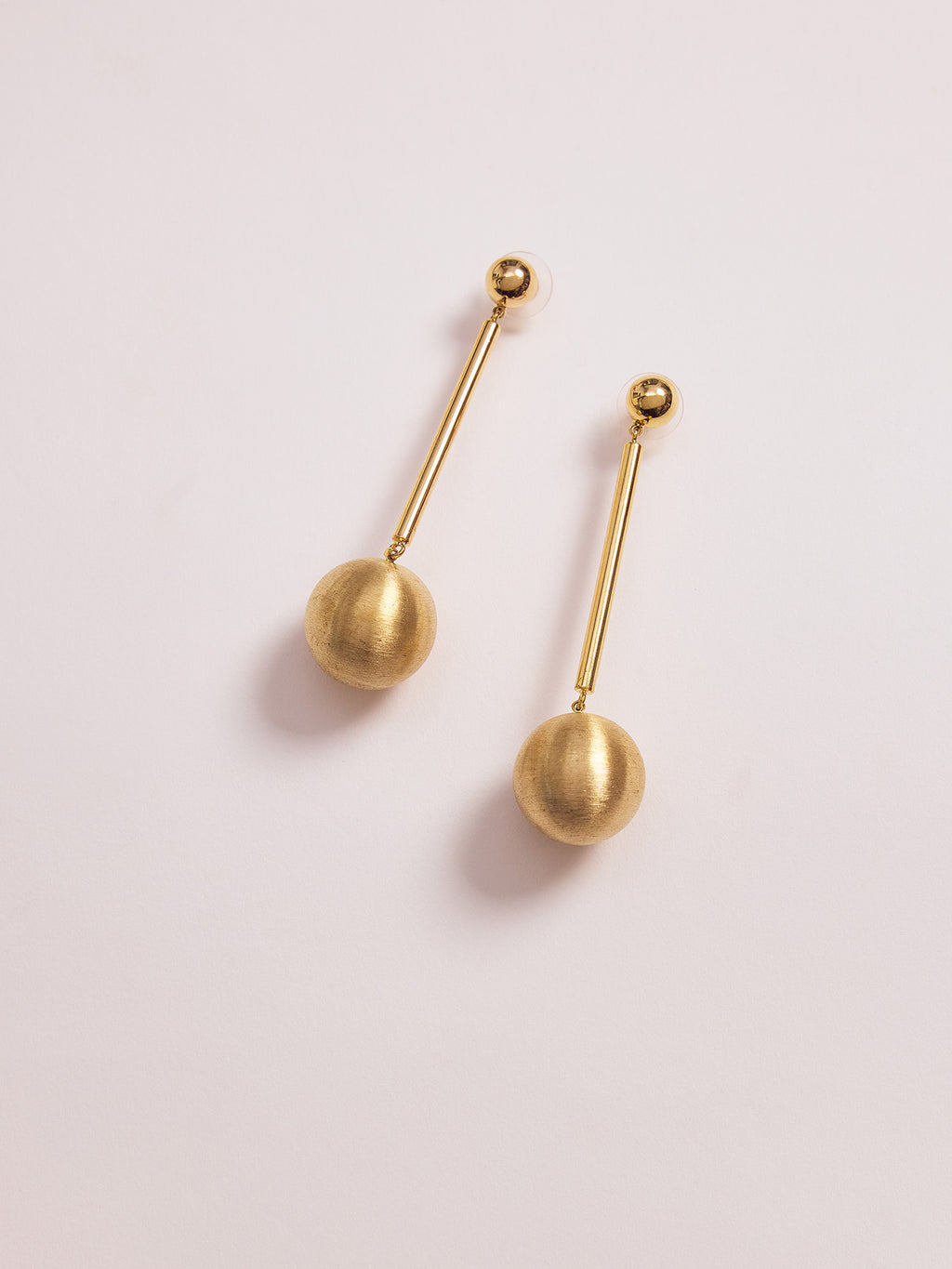 Gold Ball Drop Earrings