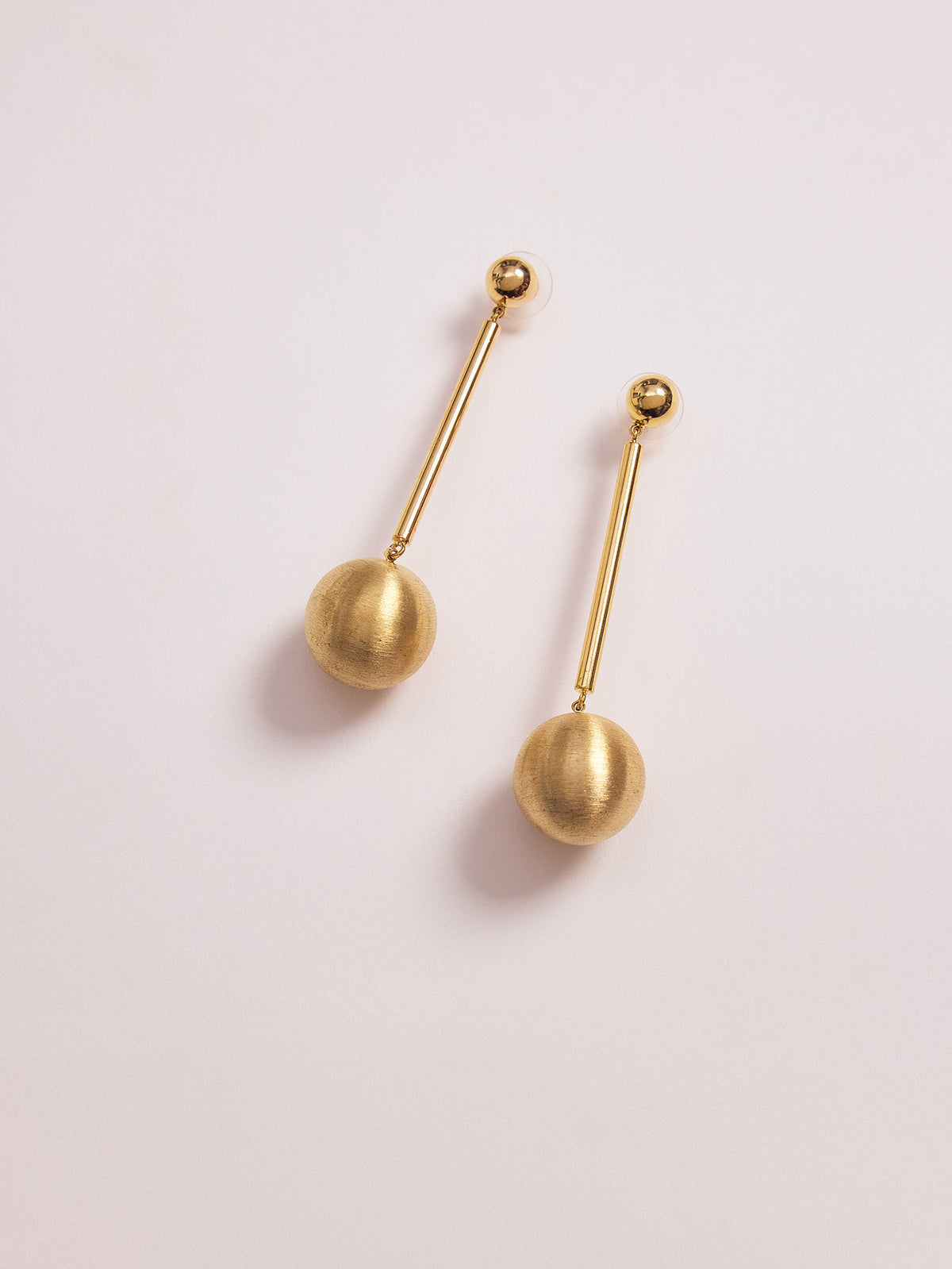 Gold Ball Drop Earrings