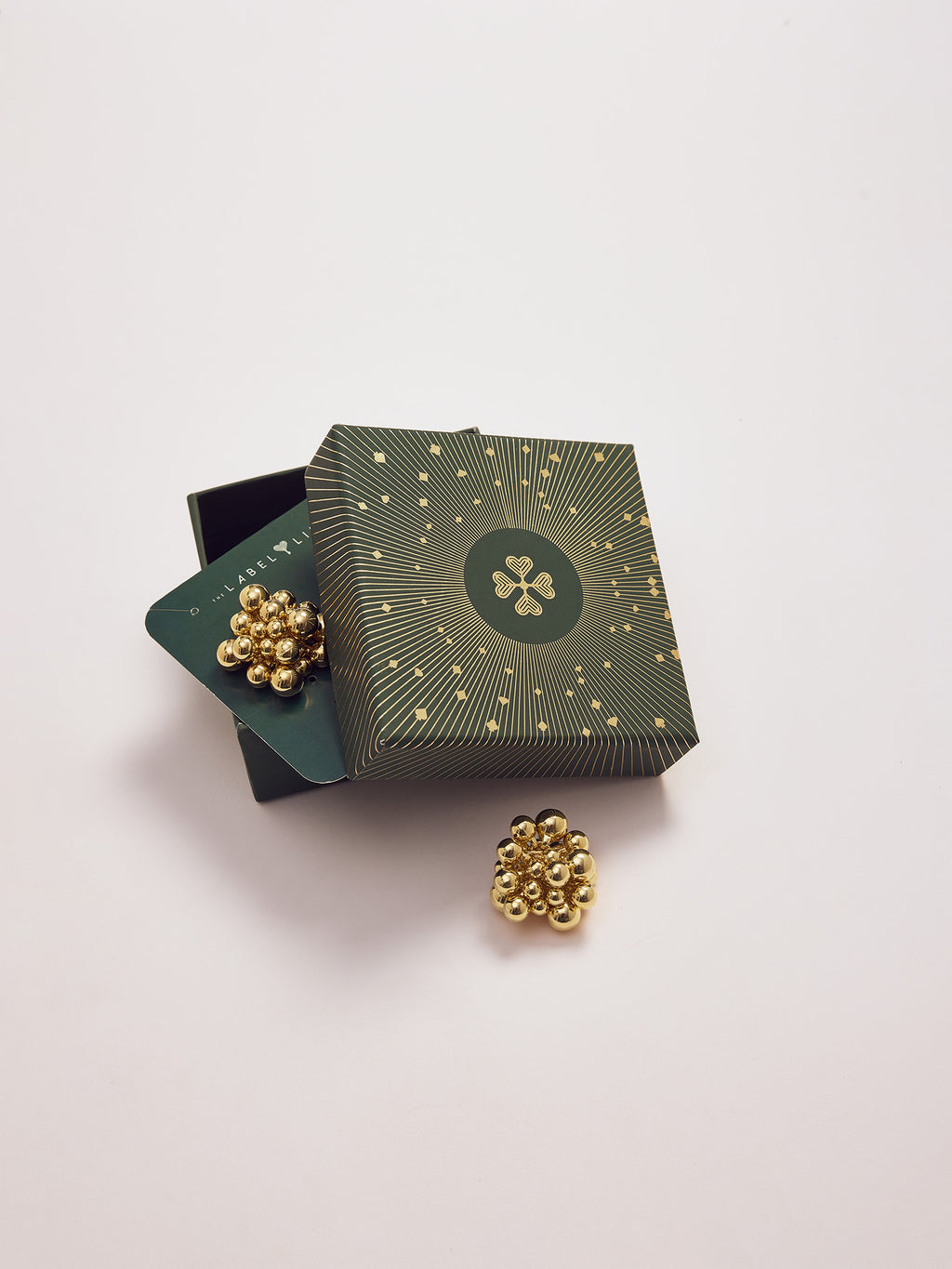 Gold Stacked Bubble Studs