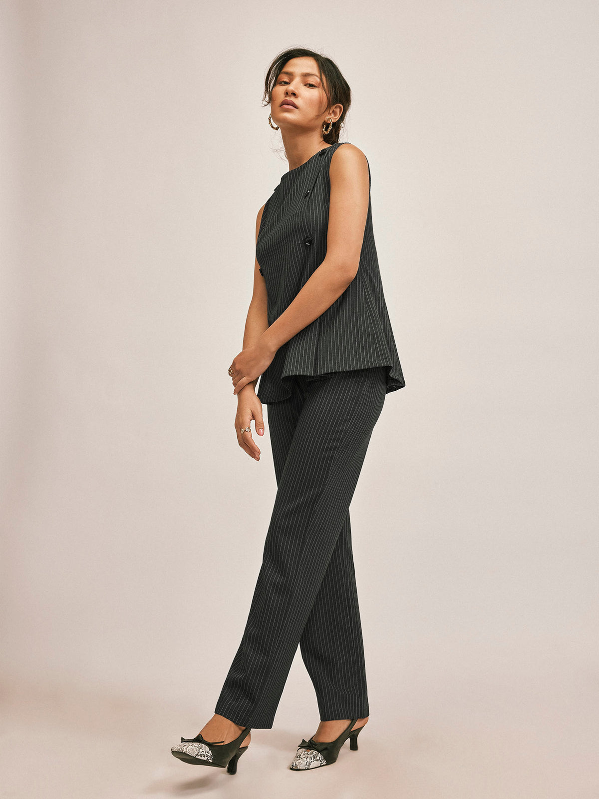 Grey Pinstripe Trousers