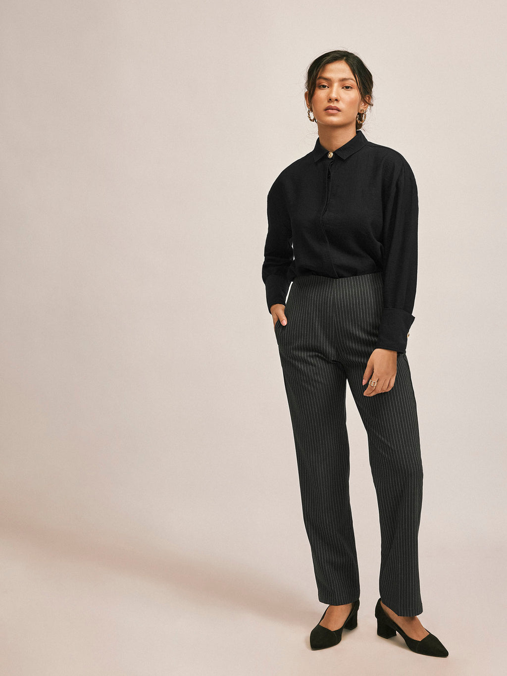 Grey Pinstripe Trousers