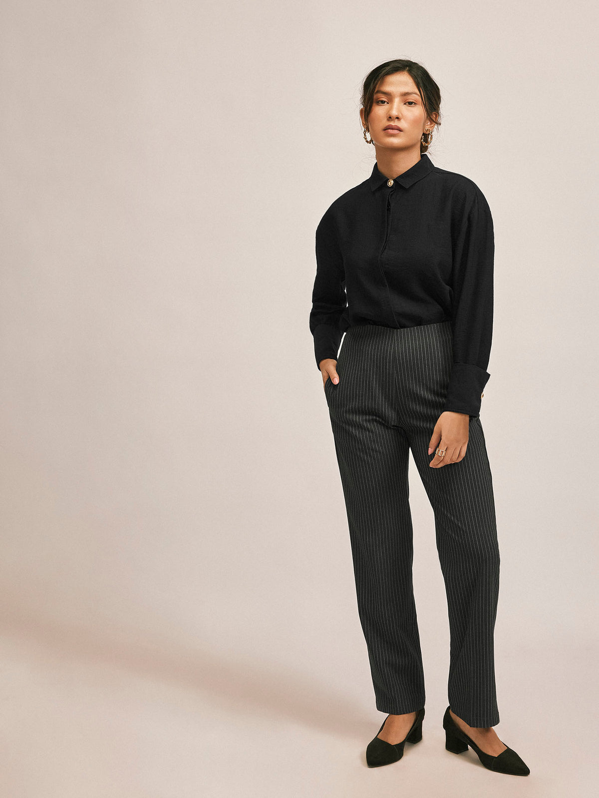 Grey Pinstripe Trousers
