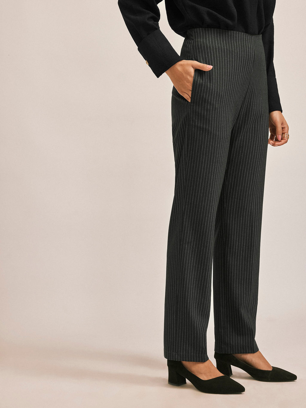 Grey Pinstripe Trousers