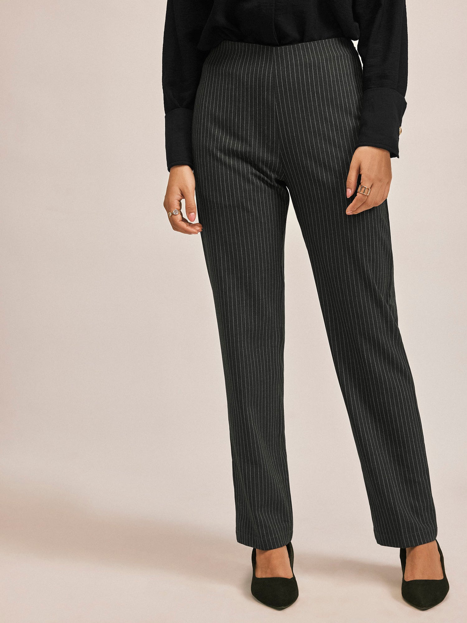 Grey Pinstripe Trousers