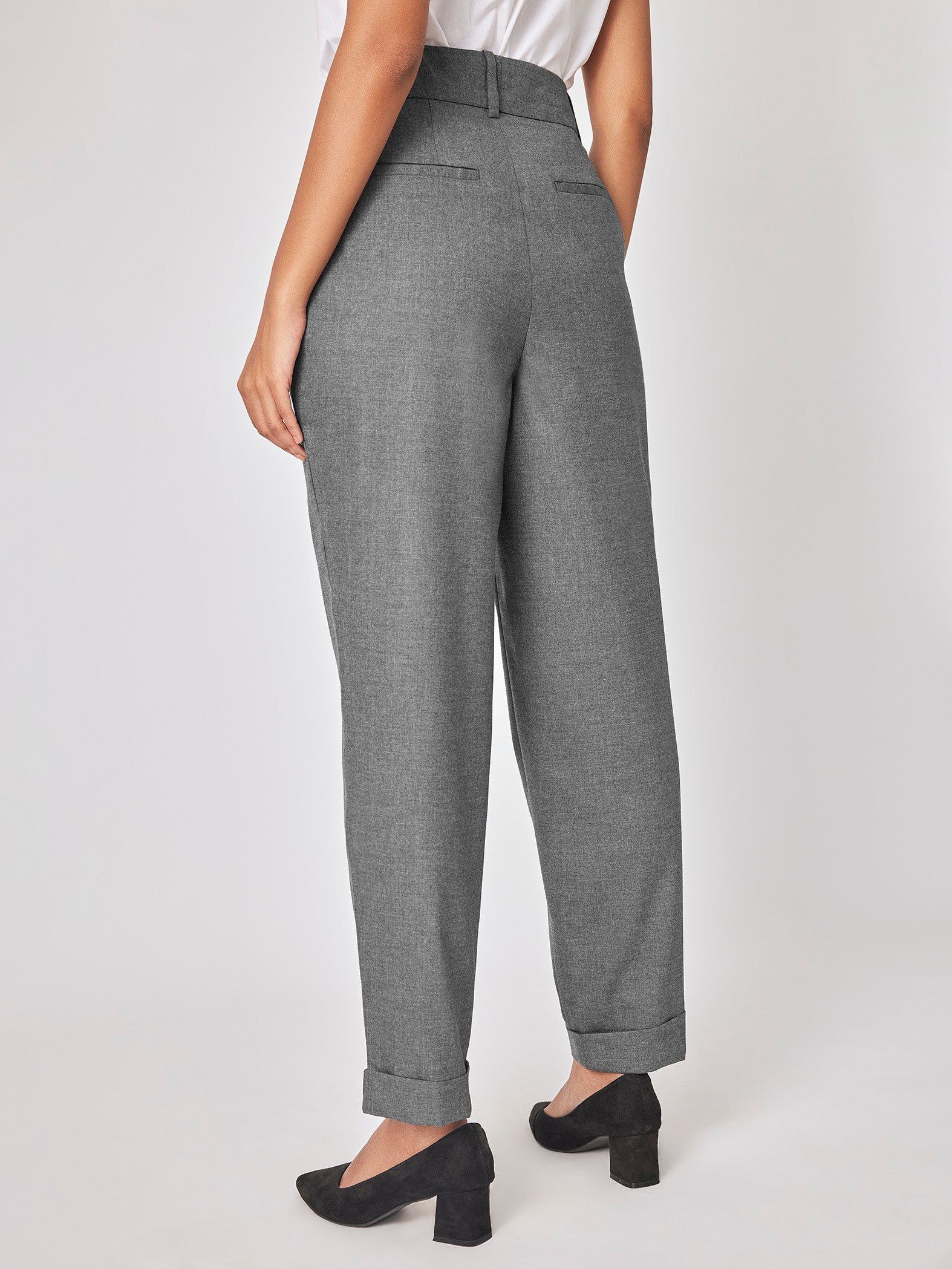 Grey Pleated Trousers