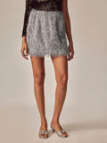 Grey Shimmer Soft Fringe Skirt