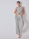 Grey & White Houndstooth Pants