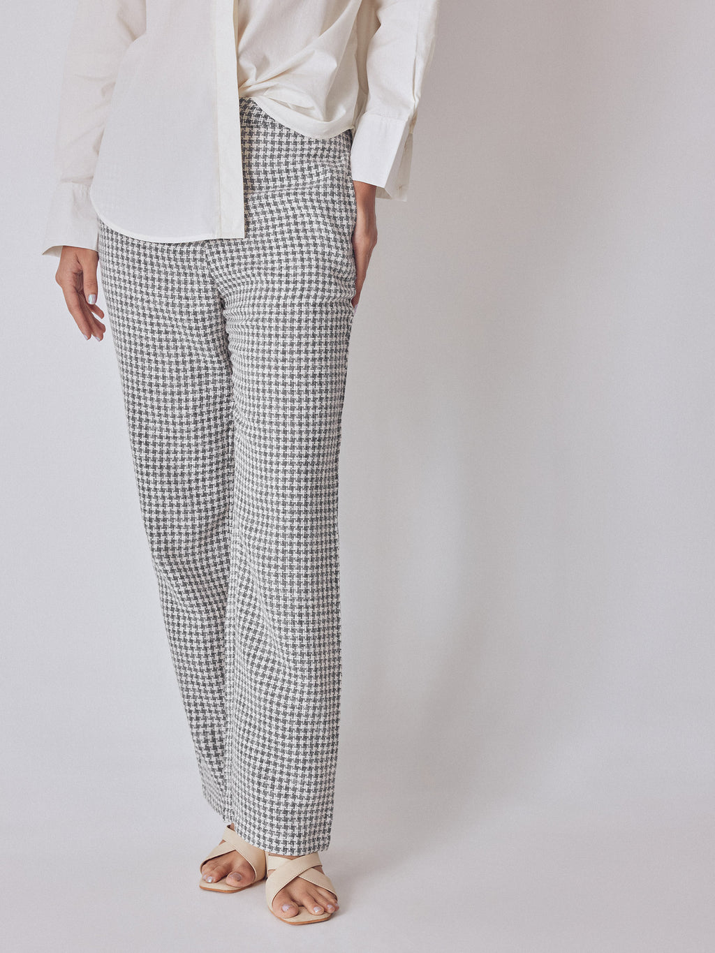 Grey & White Houndstooth Pants