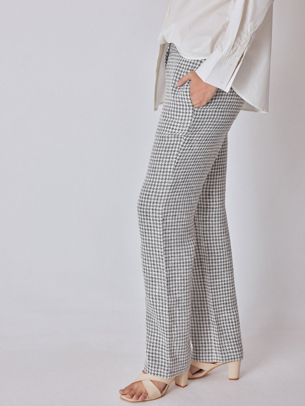 Grey & White Houndstooth Pants