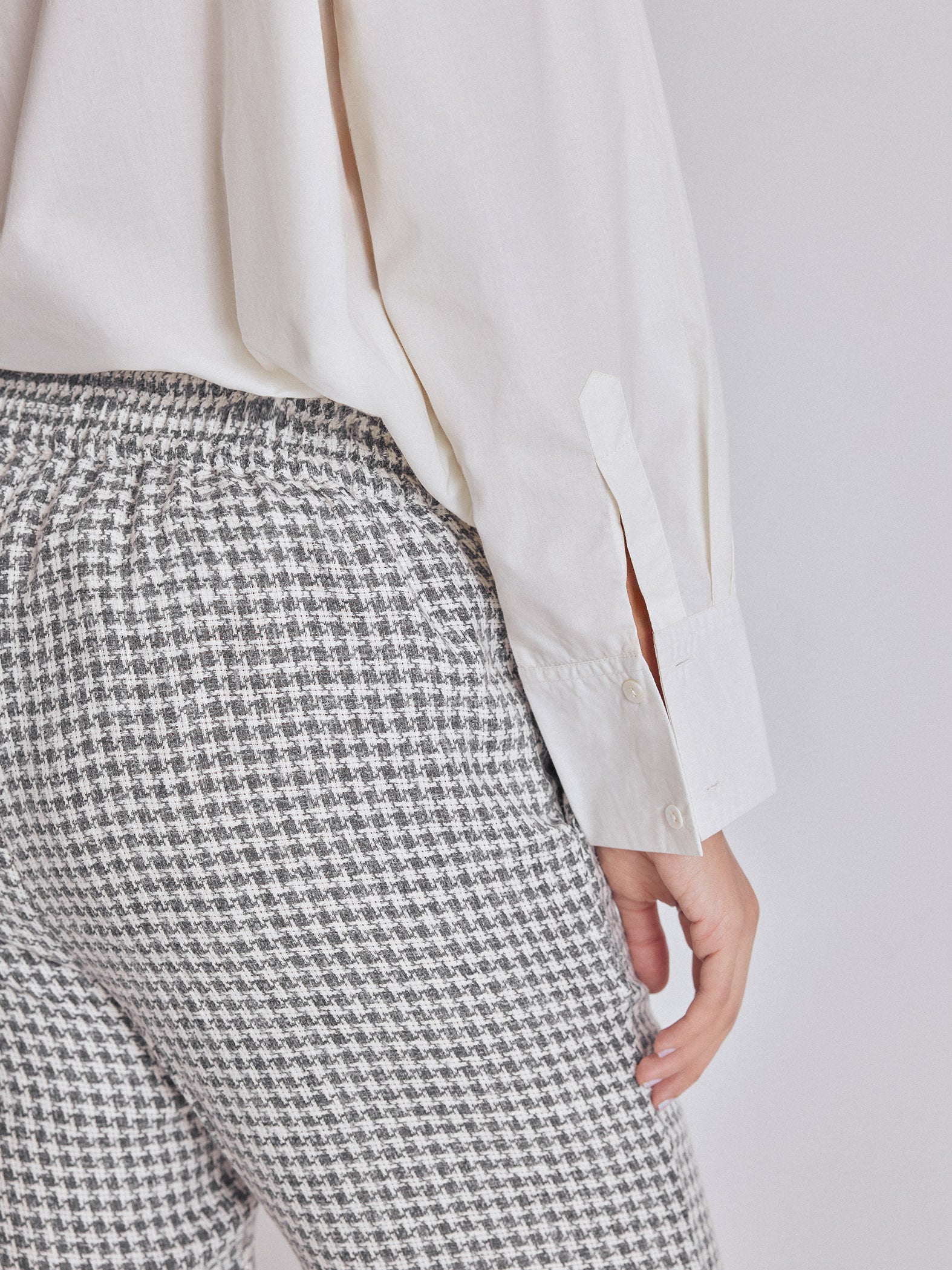 Grey & White Houndstooth Pants