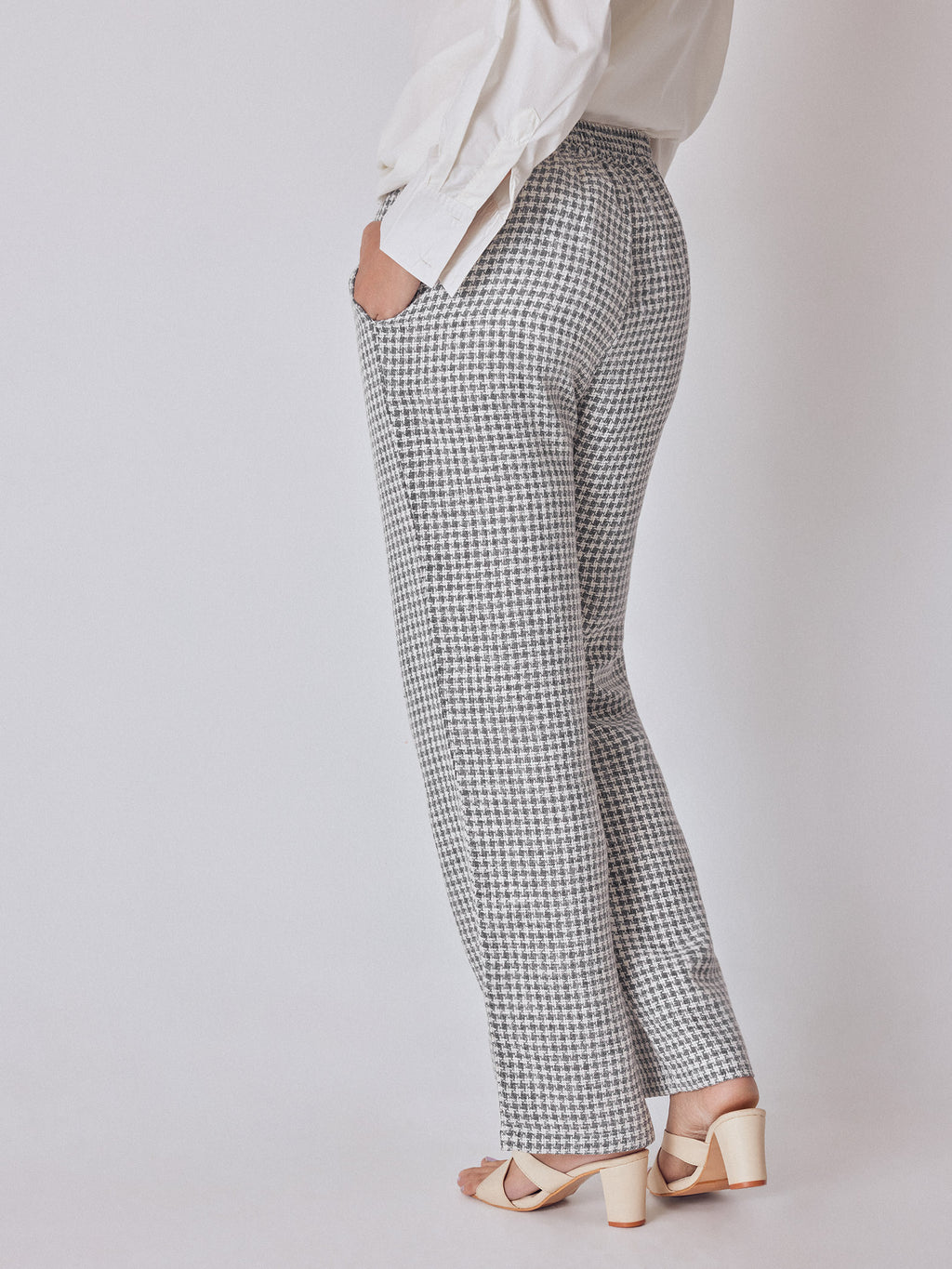 Grey & White Houndstooth Pants