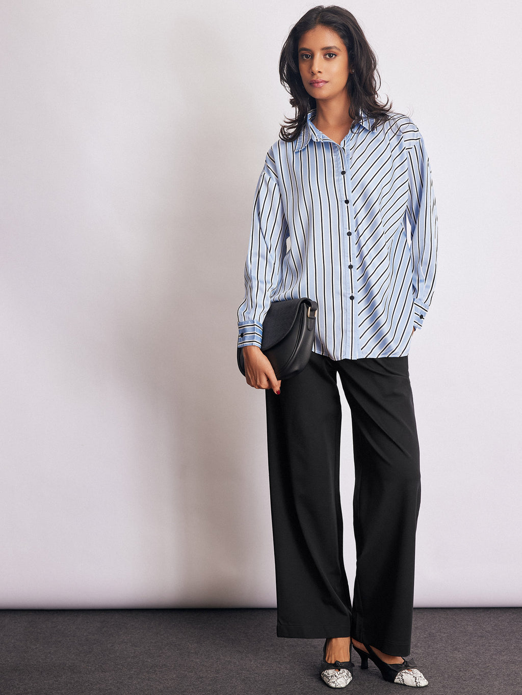 Ice Asymmetric Striped Shirt