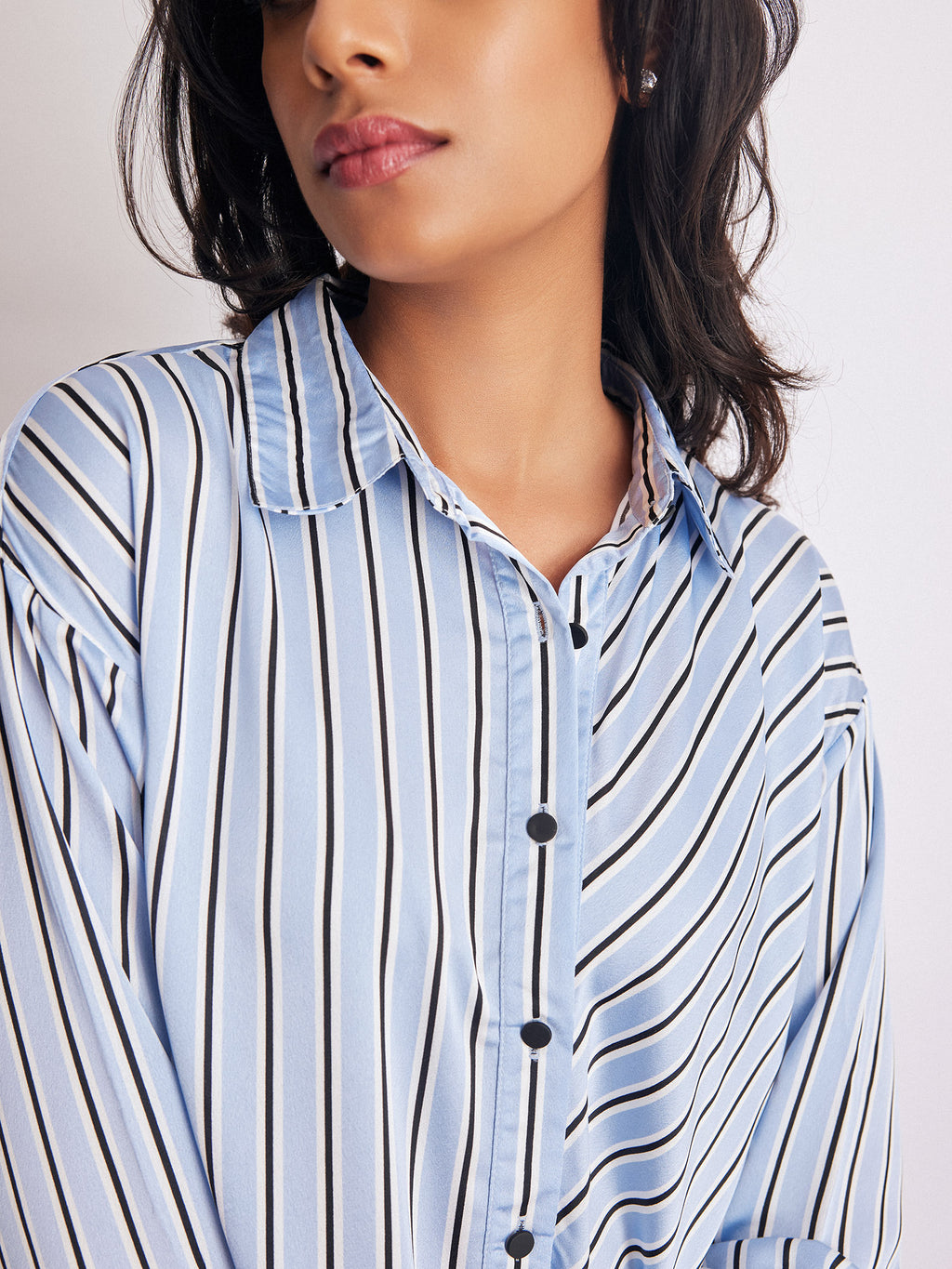 Ice Asymmetric Striped Shirt