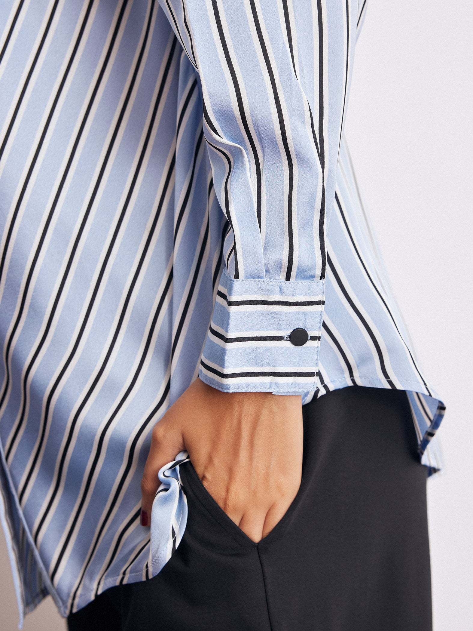 Ice Asymmetric Striped Shirt