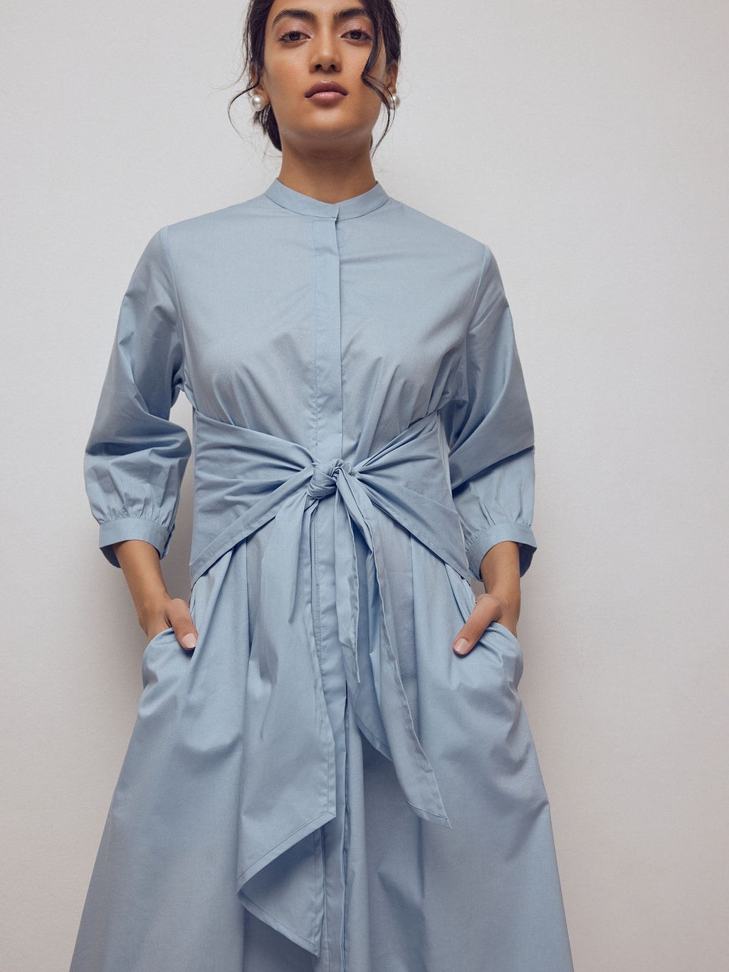 Ice Lace Hem Front Tie Dress