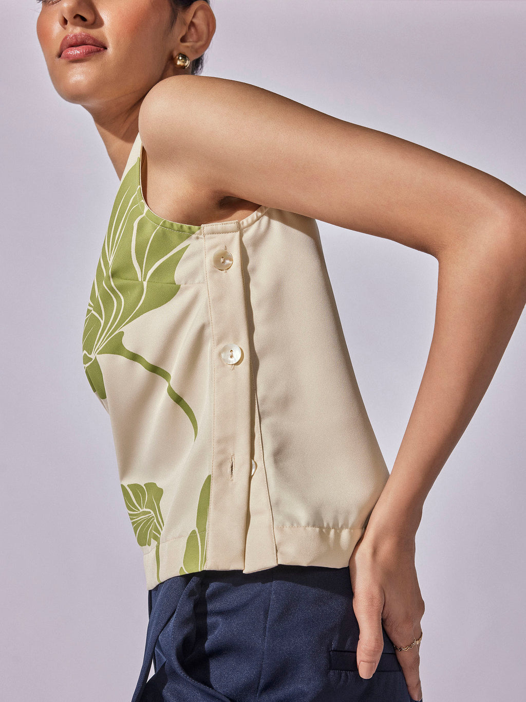 Ivory Carnation Print Tank Top