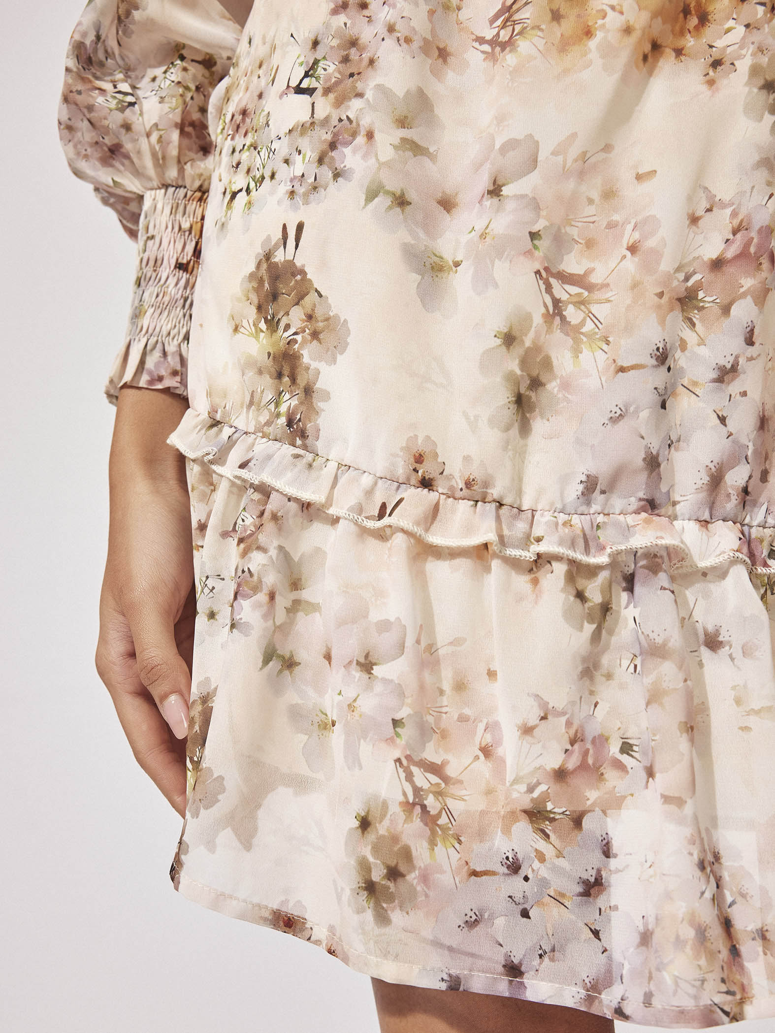 Ivory Floral Smocked Dress