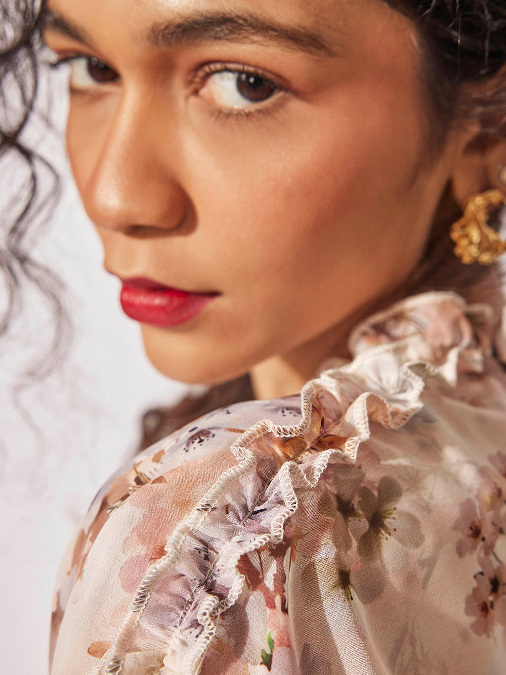 Ivory Floral Smocked Dress