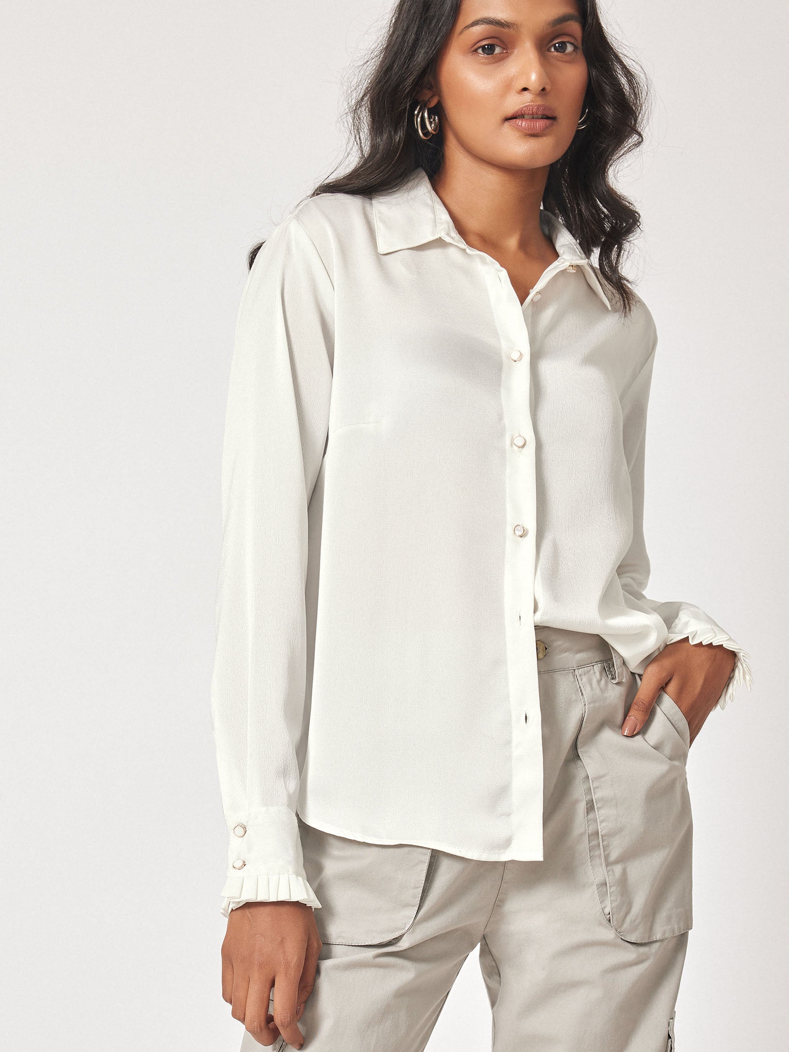 Ivory Satin Shirt